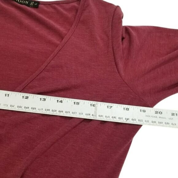 Long Sleeve‎ Burgundy Maxi Dress By Ambernoon L Thumb Holes Beachy UPF Coastal - Picture 6 of 10